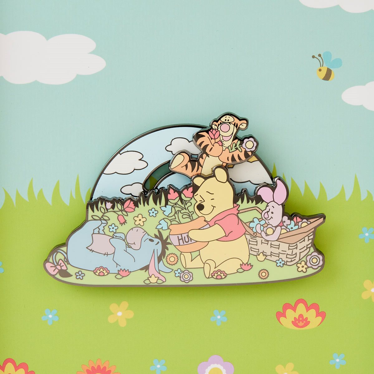 Winnie the Pooh Folk Floral 3-Inch Collector Box Pin