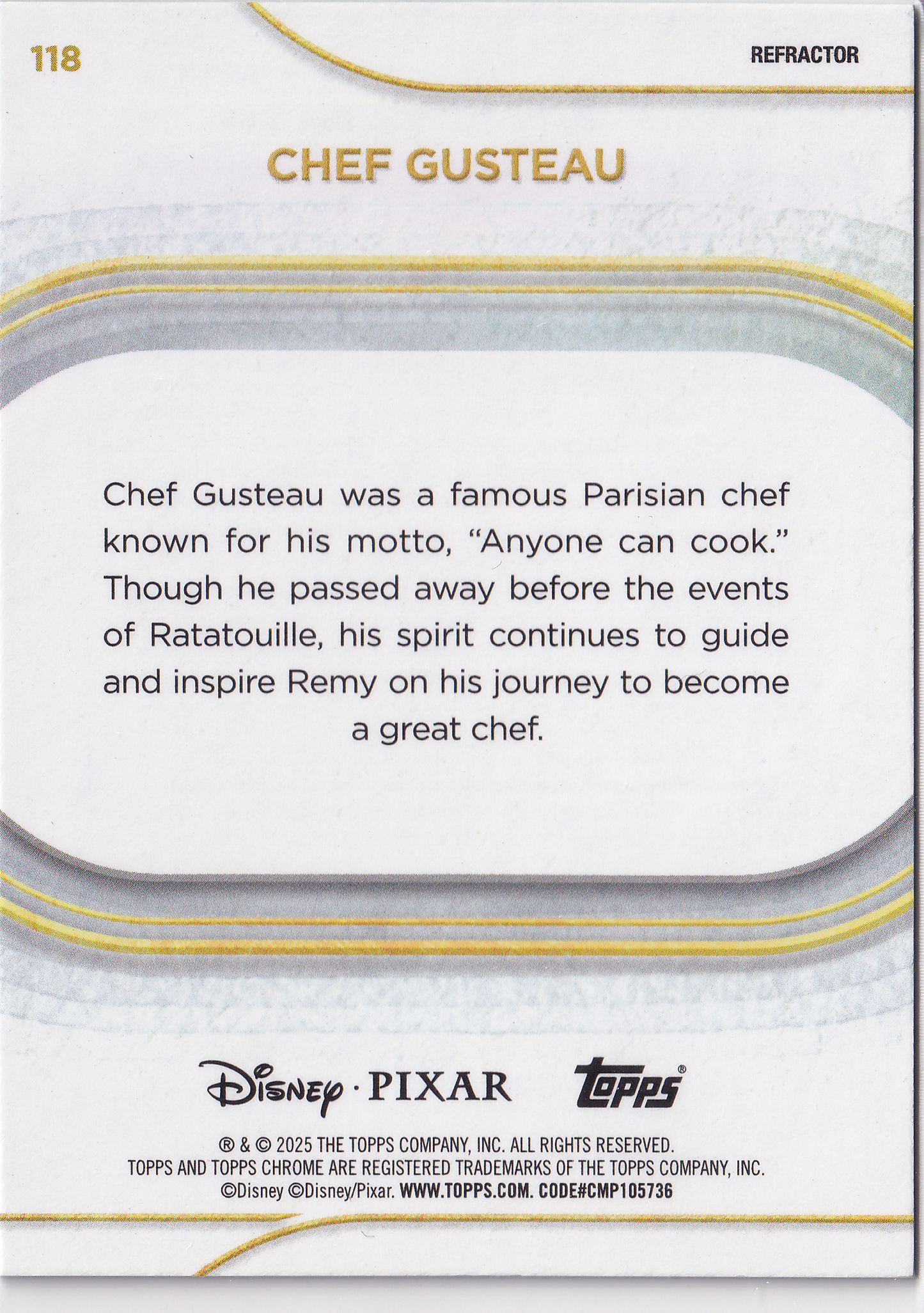 2025 Topps Chrome - Silver Refractor - Chef Gusteau