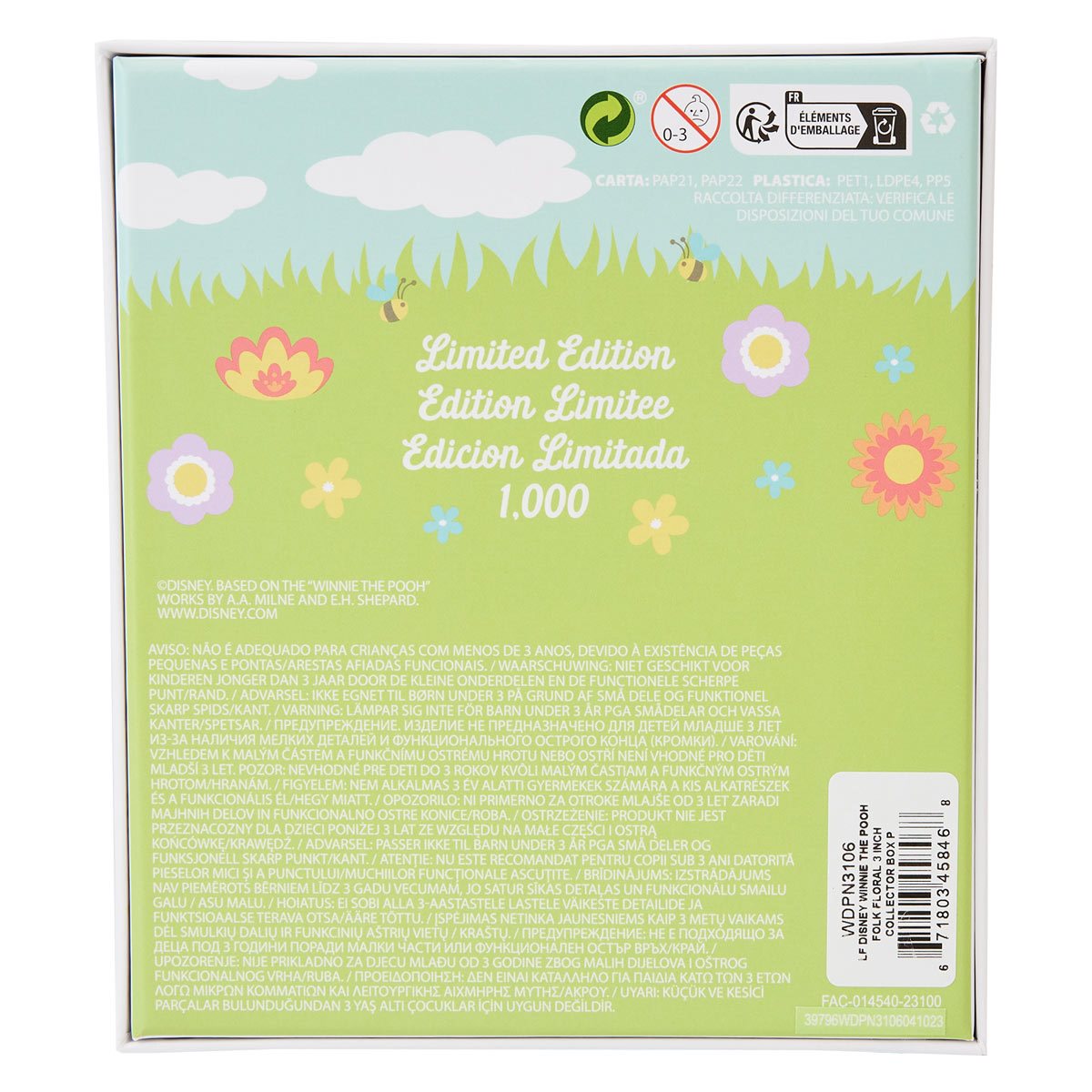 Winnie the Pooh Folk Floral 3-Inch Collector Box Pin