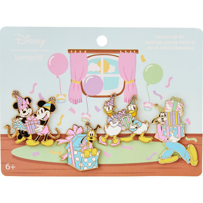 Mickey Mouse and Friends Birthday Celebration 4-Piece Pin Set