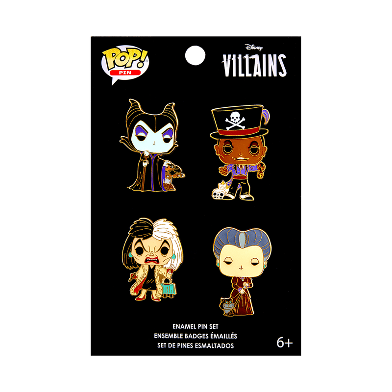 POP! Disney Villains Pin Set - 4 Pack Set