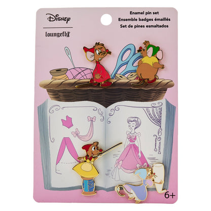 Cinderella Mice Making a Lovely Dress Pin - 4 Pack