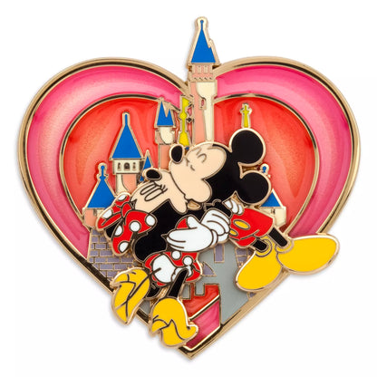 Mickey and Minnie Mouse Kissing Pin